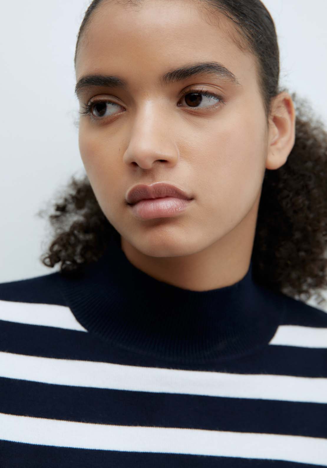 Sfera Stripes high-neck sweater - Navy 5 Shaws Department Stores
