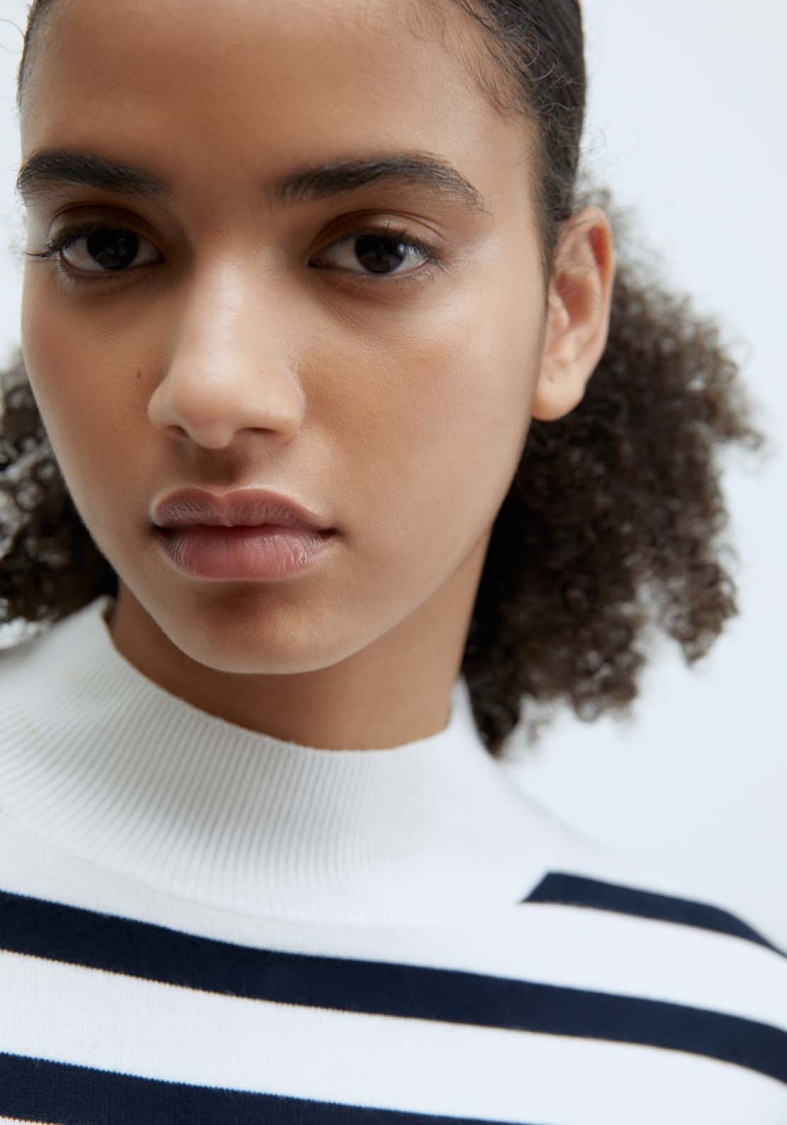Sfera Stripes high-neck sweater - White 5 Shaws Department Stores