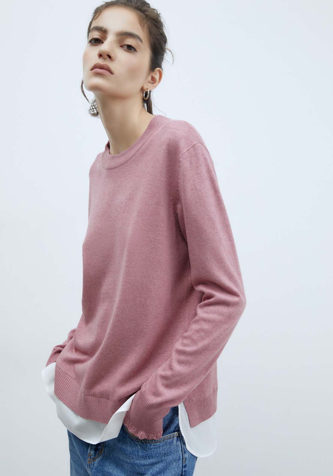 Sfera Knit Sweater - Light Pink 1 Shaws Department Stores