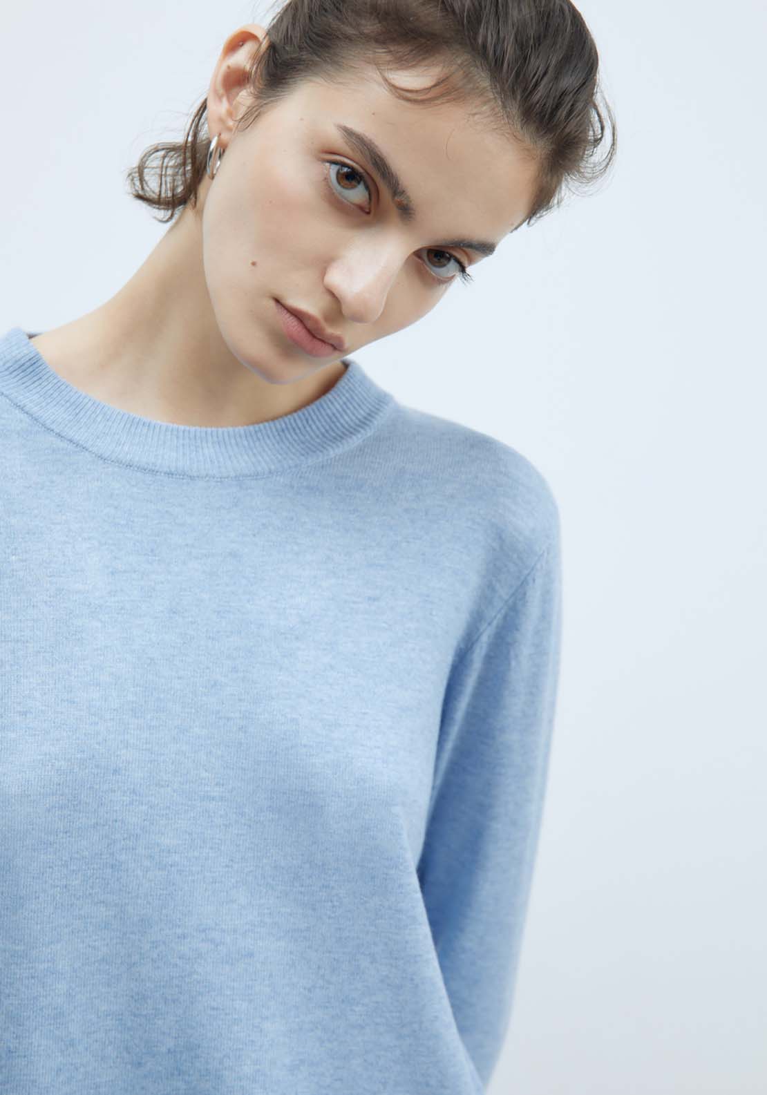 Sfera Knit Sweater - Blue Mink 2 Shaws Department Stores