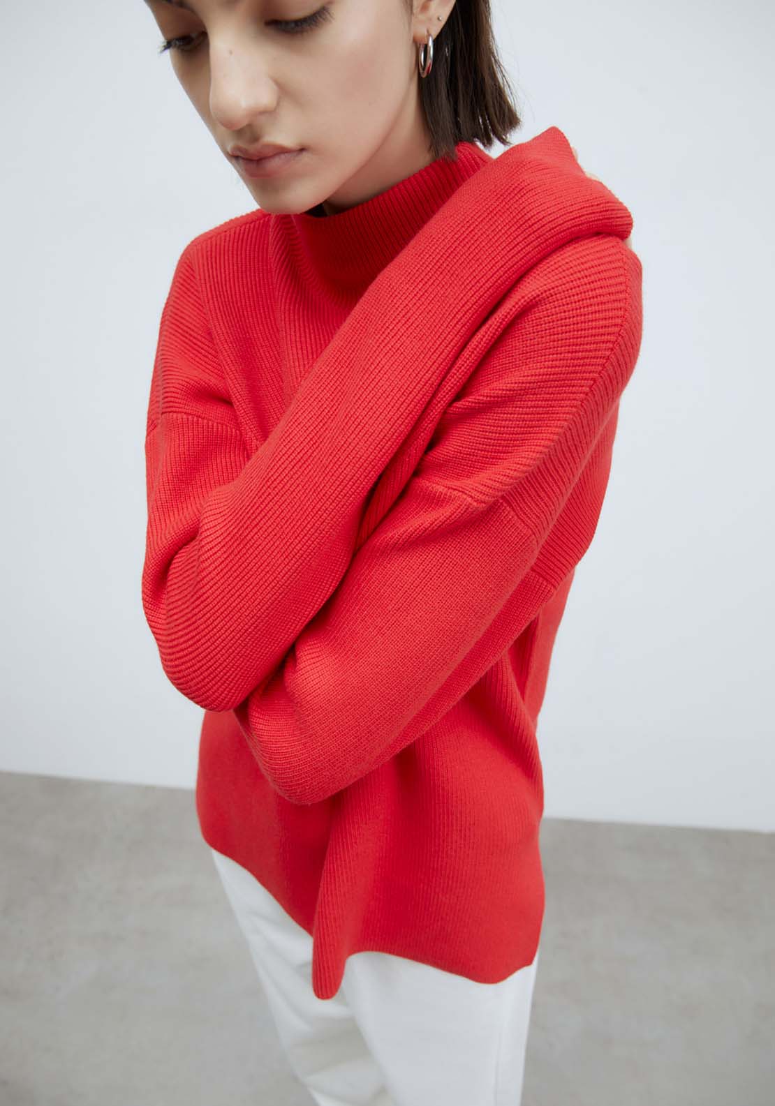 Sfera High-Neck Sweater - Red 2 Shaws Department Stores