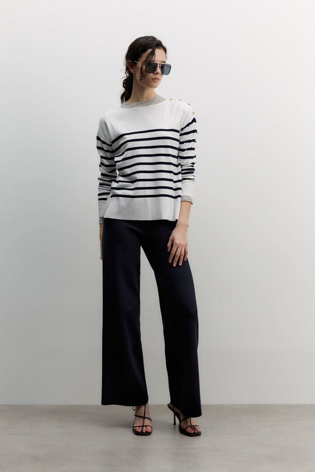Sfera Knit sweater - White 2 Shaws Department Stores