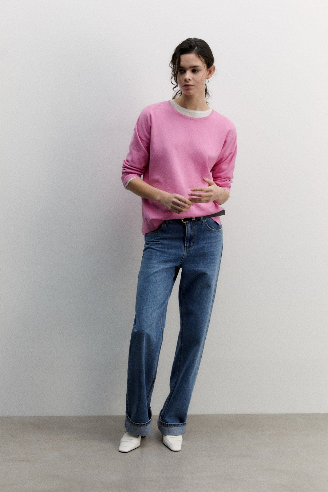 Sfera Basic sweater - Pink 1 Shaws Department Stores