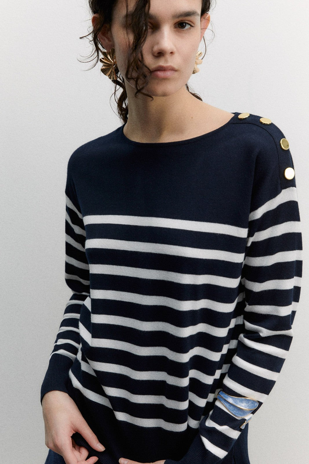 Sfera Knit sweater - Navy 2 Shaws Department Stores