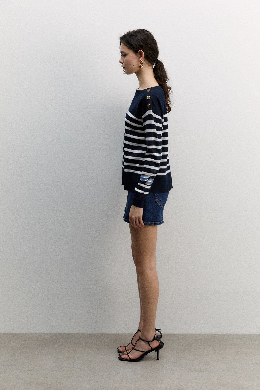 Sfera Knit sweater - Navy 5 Shaws Department Stores