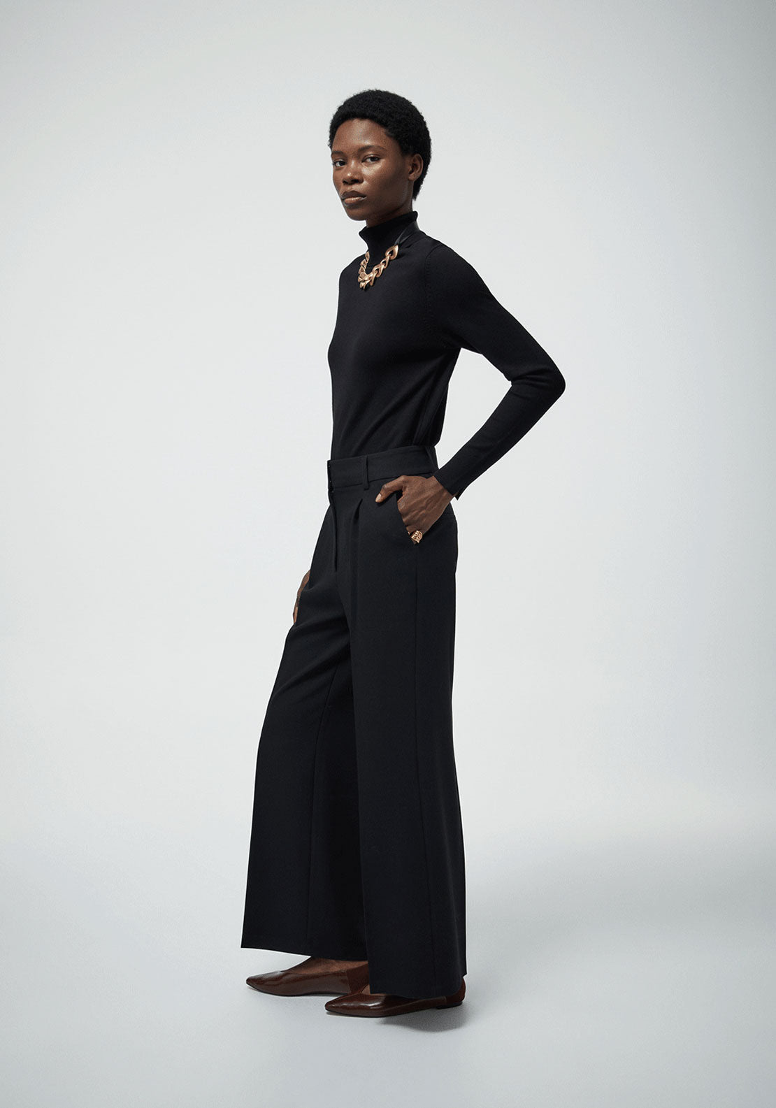 Roll Neck Sweater - Black