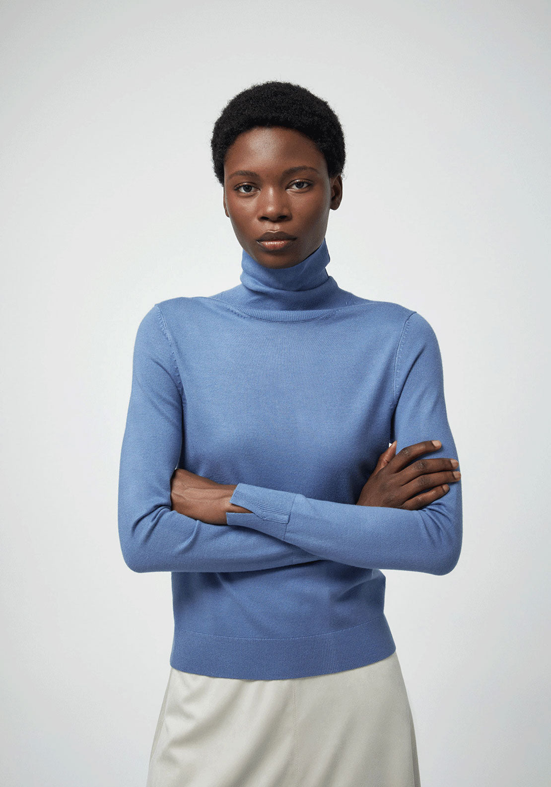 Roll Neck Sweater - Blue