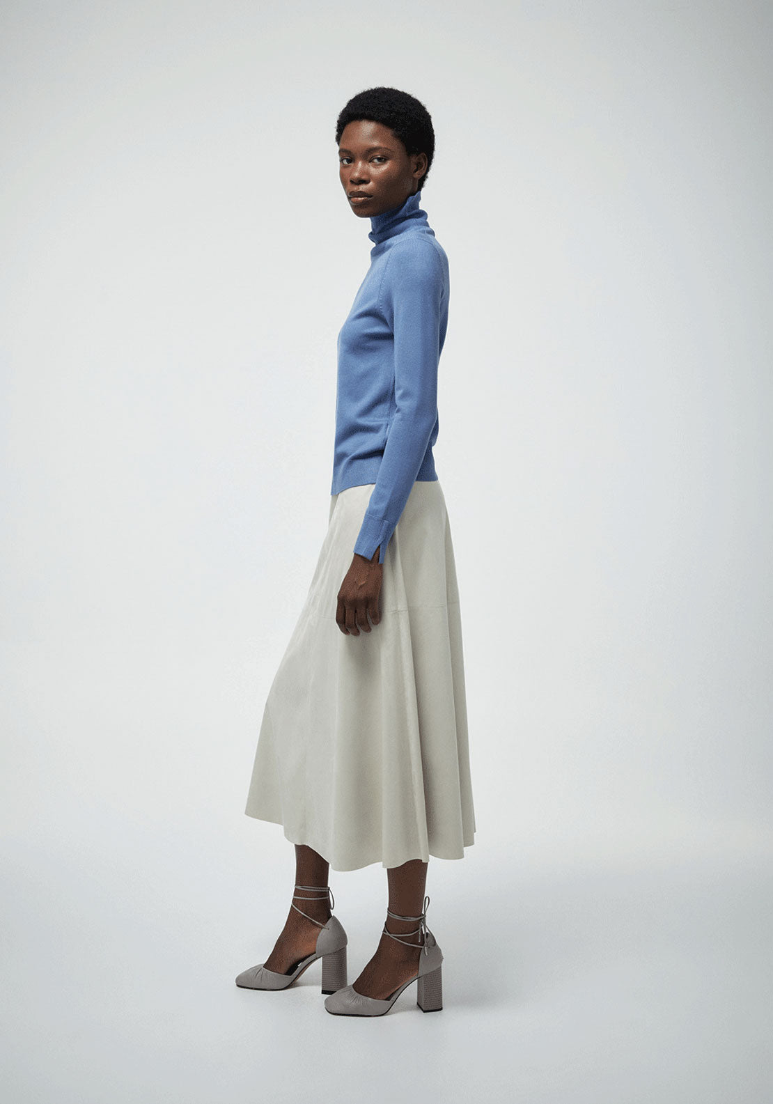 Roll Neck Sweater - Blue