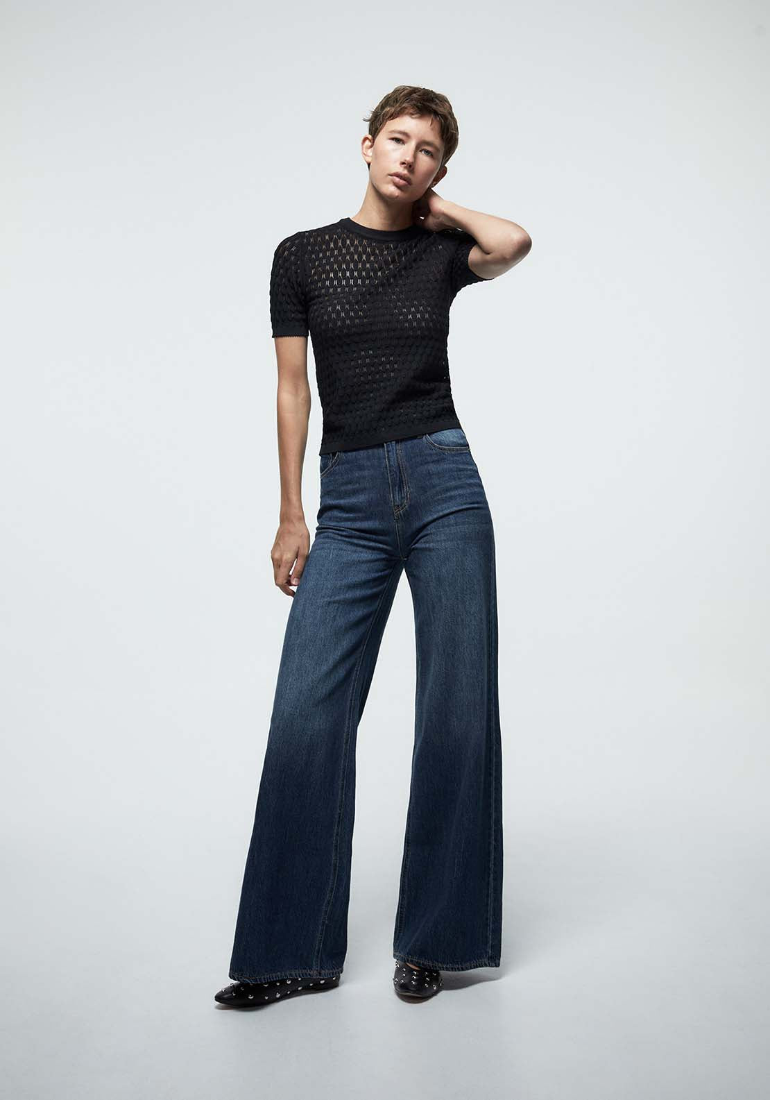 Openwork Sweater - Black