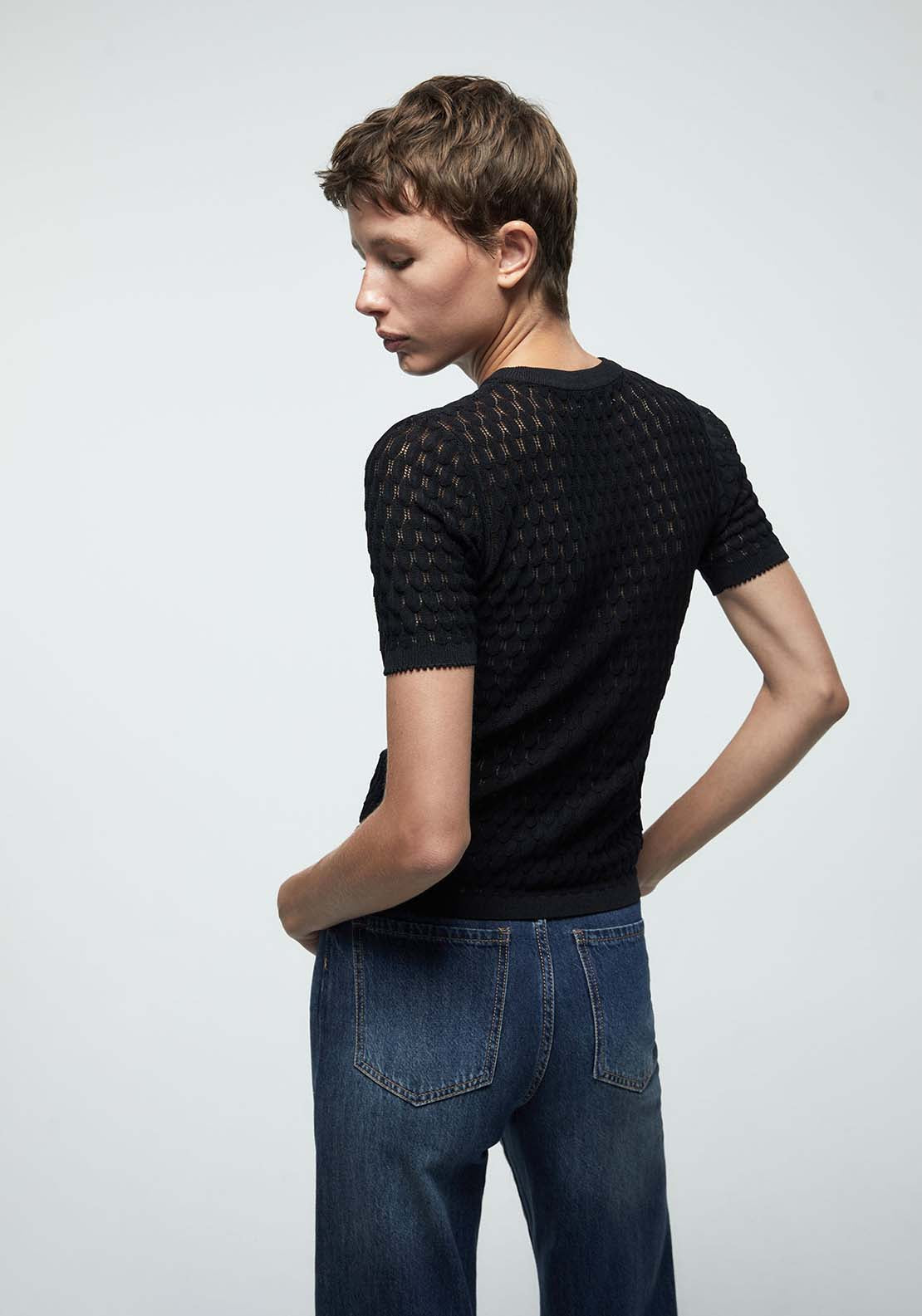 Openwork Sweater - Black