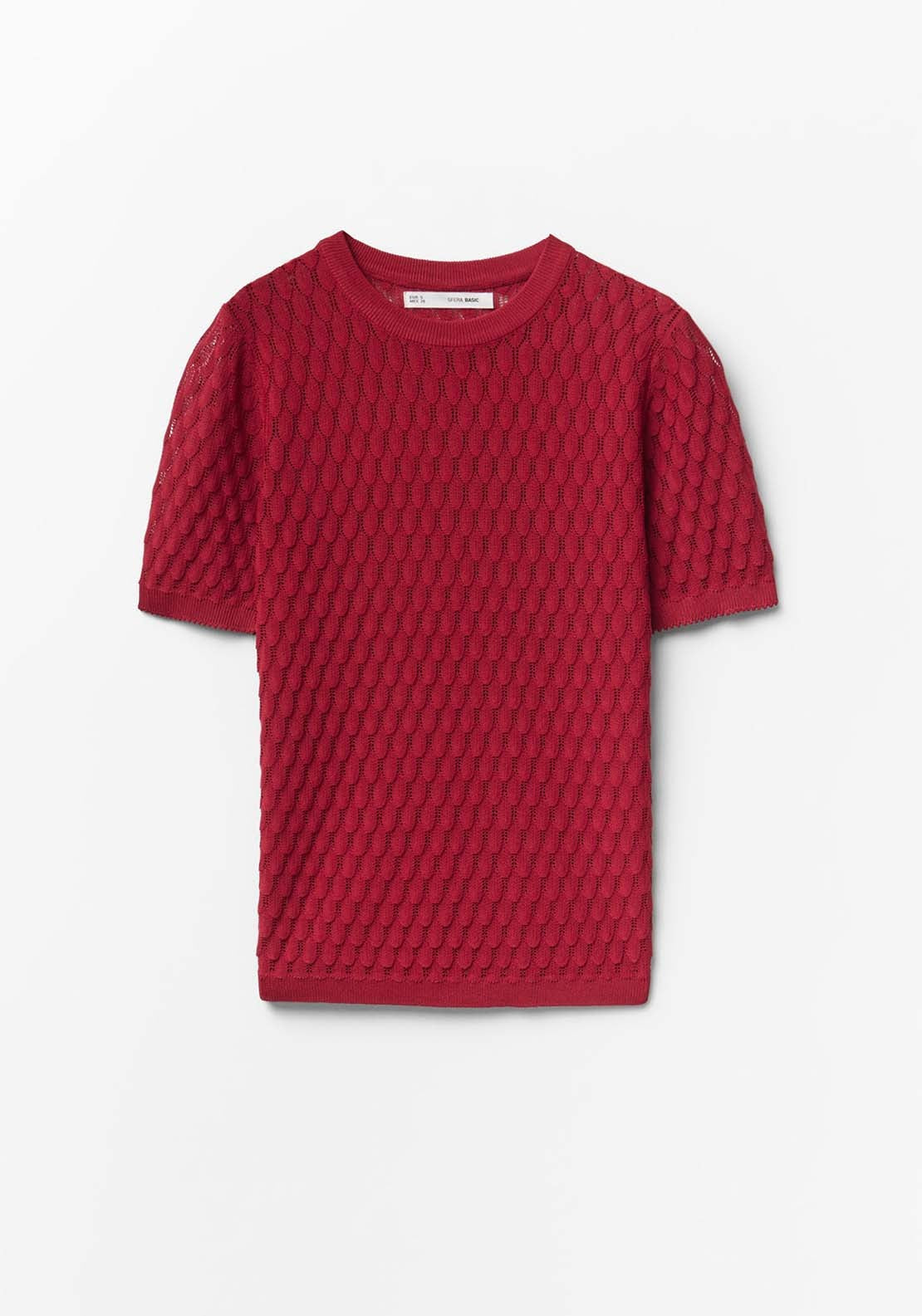 Openwork Sweater - Bermellon