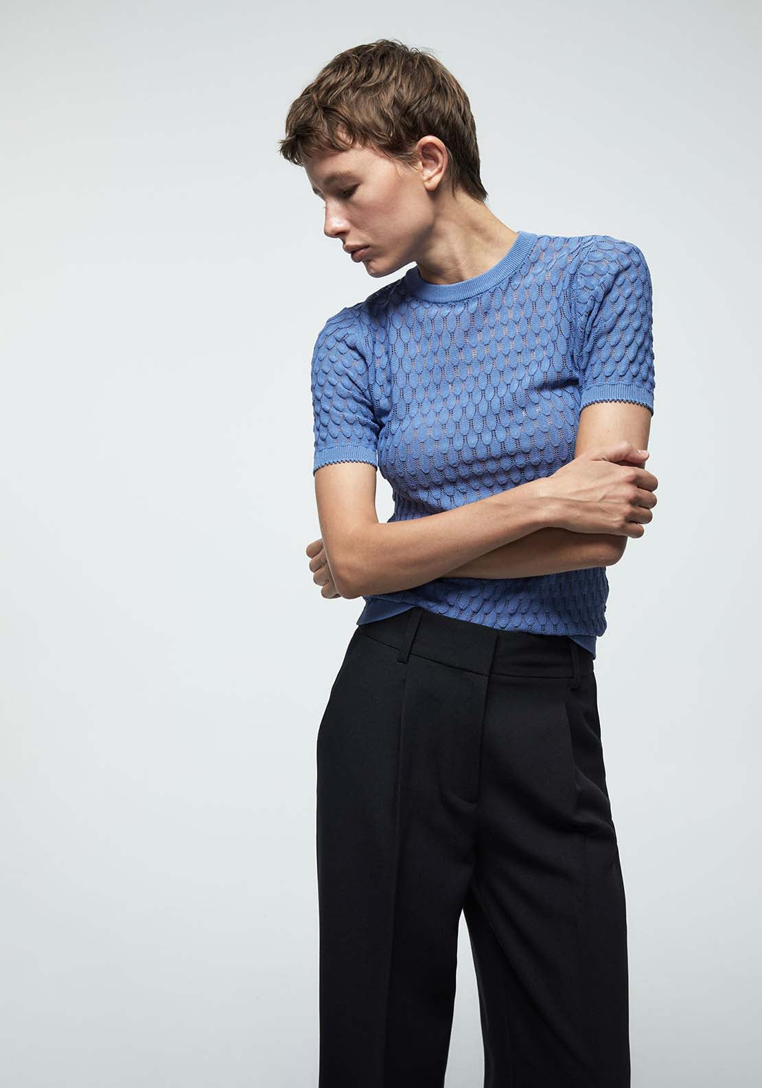 Openwork Sweater - Blue