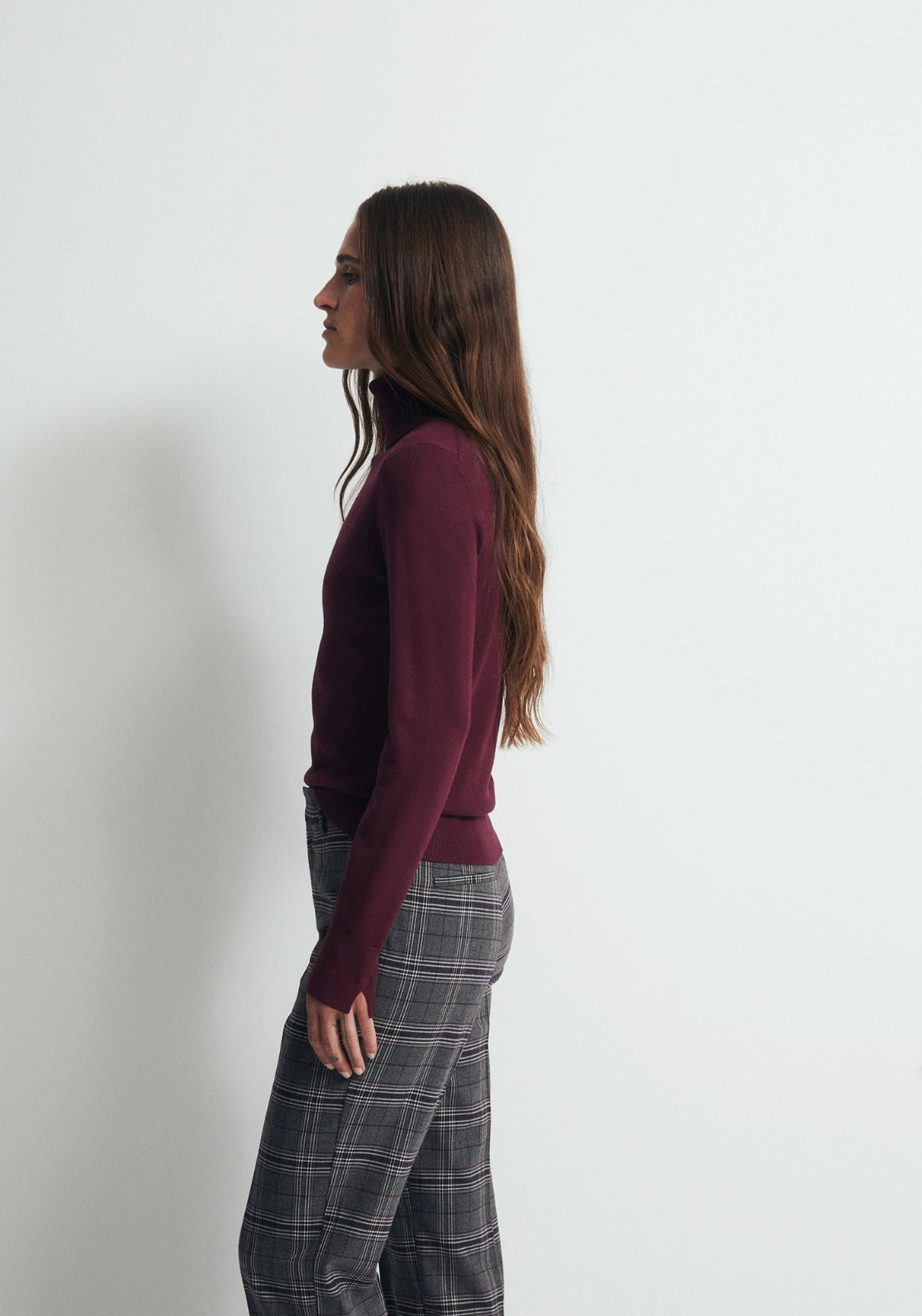 Long Sleeve Roll Neck Jumper - Red