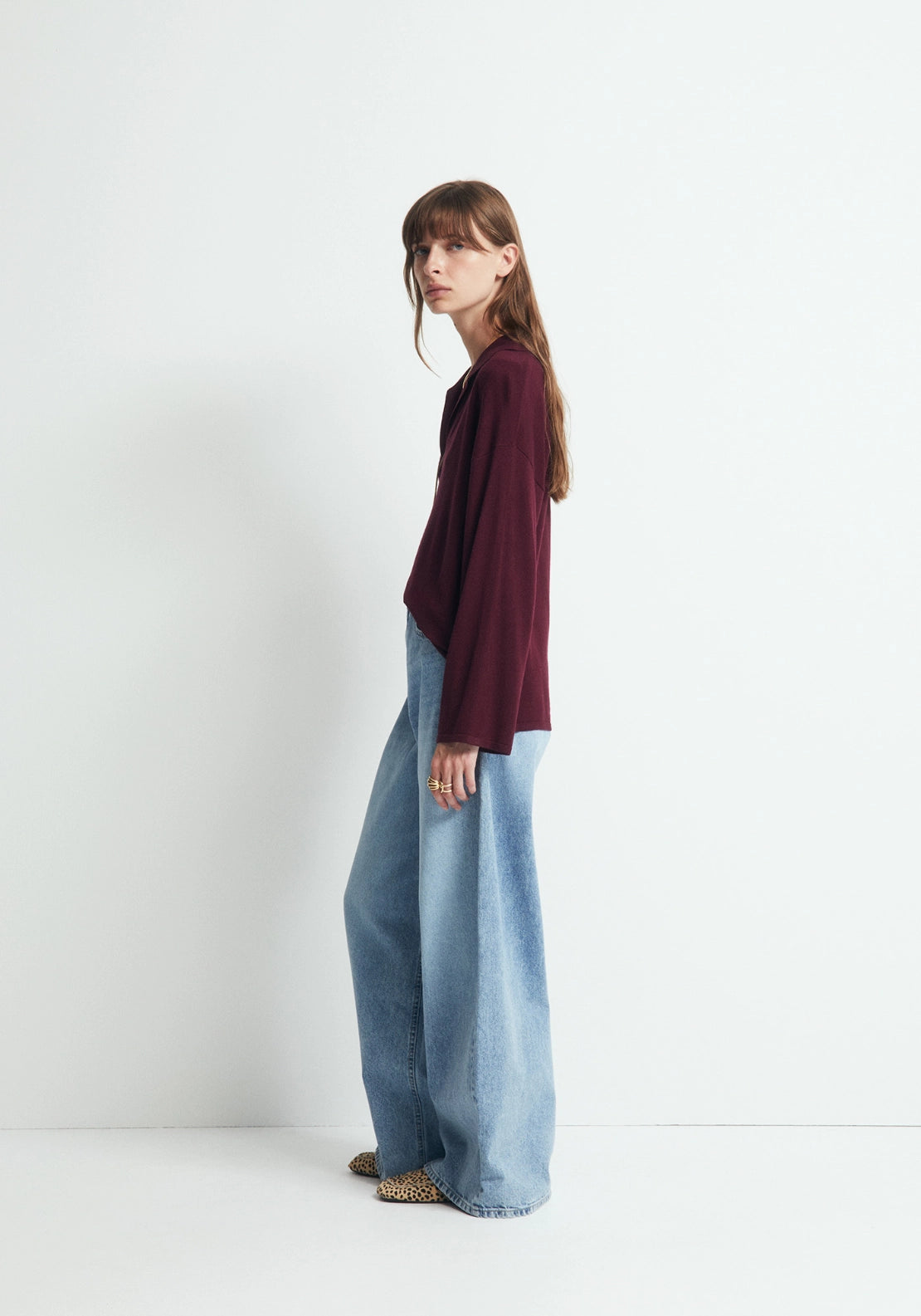 Knit Polo Sweater - Red