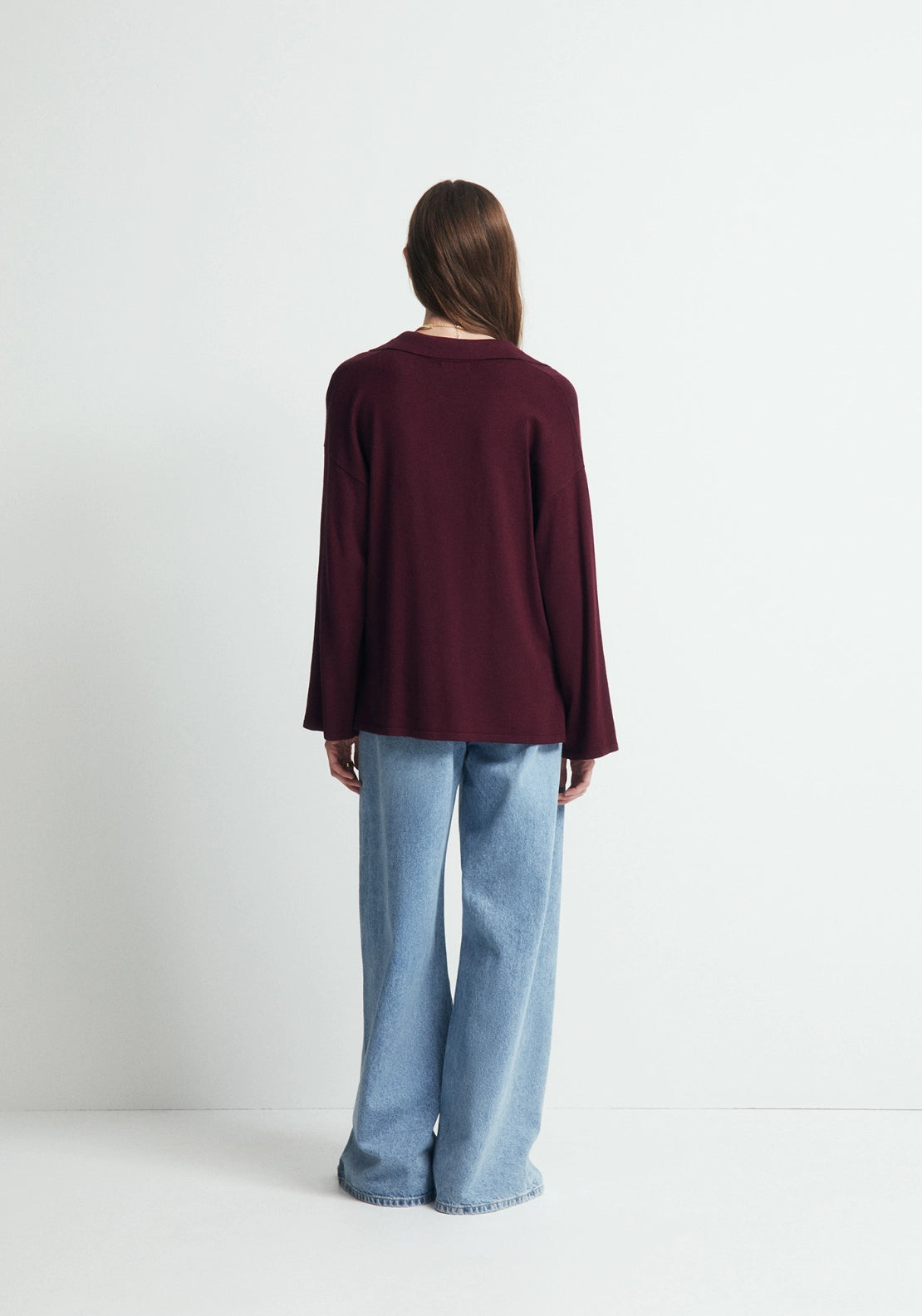 Knit Polo Sweater - Red