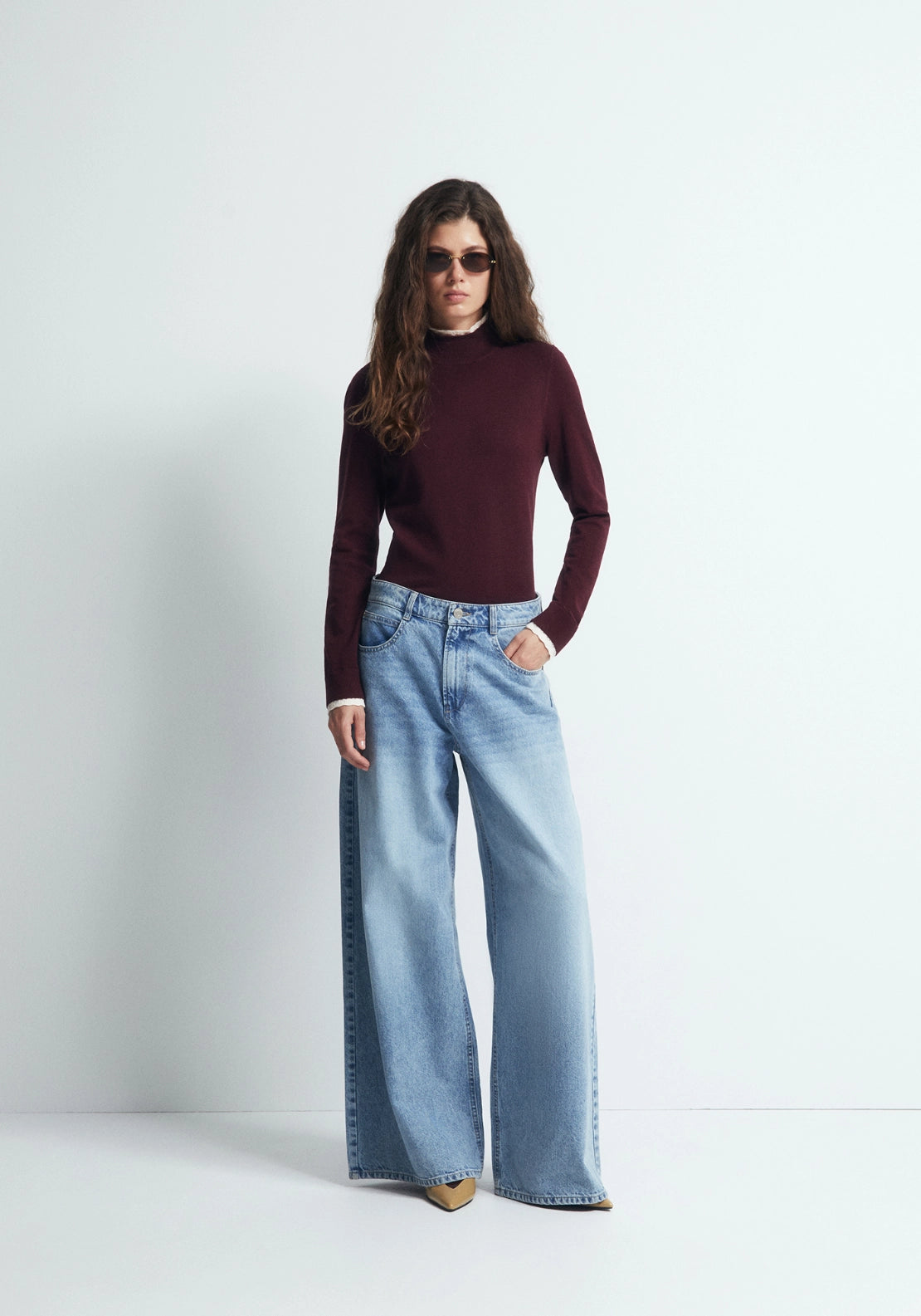 Pointelle Detail Sweater - Red