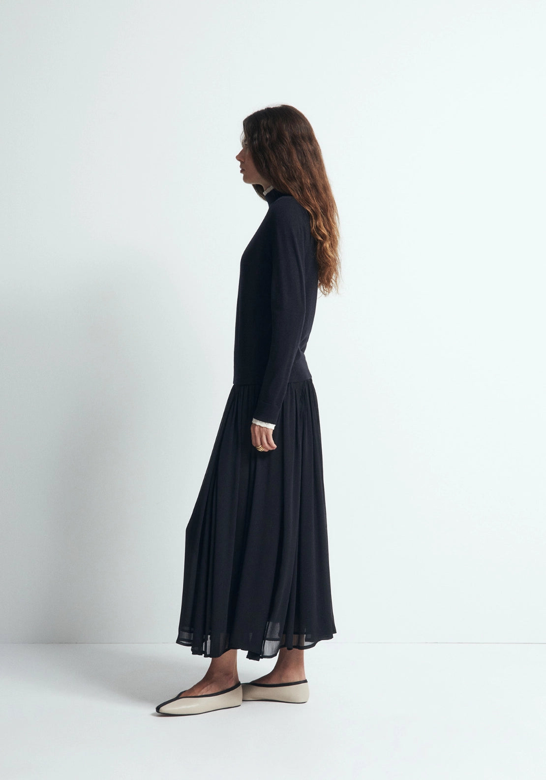 Pointelle Detail Sweater - Black
