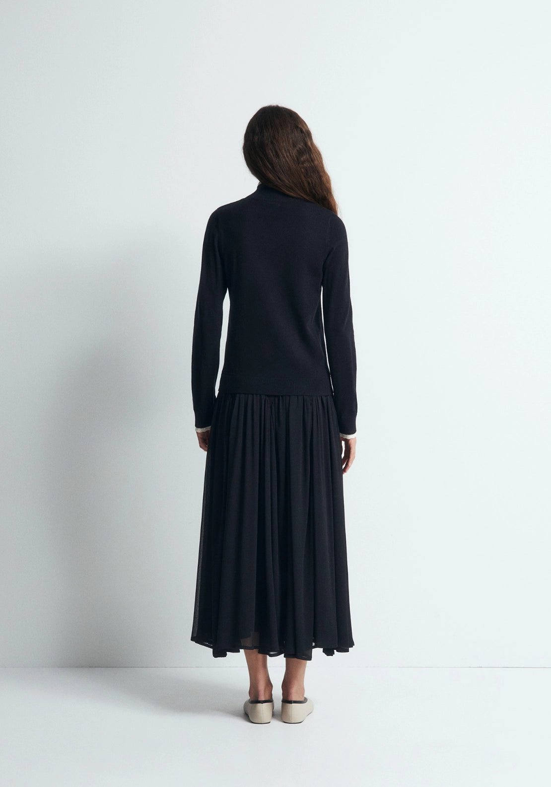 Pointelle Detail Sweater - Black