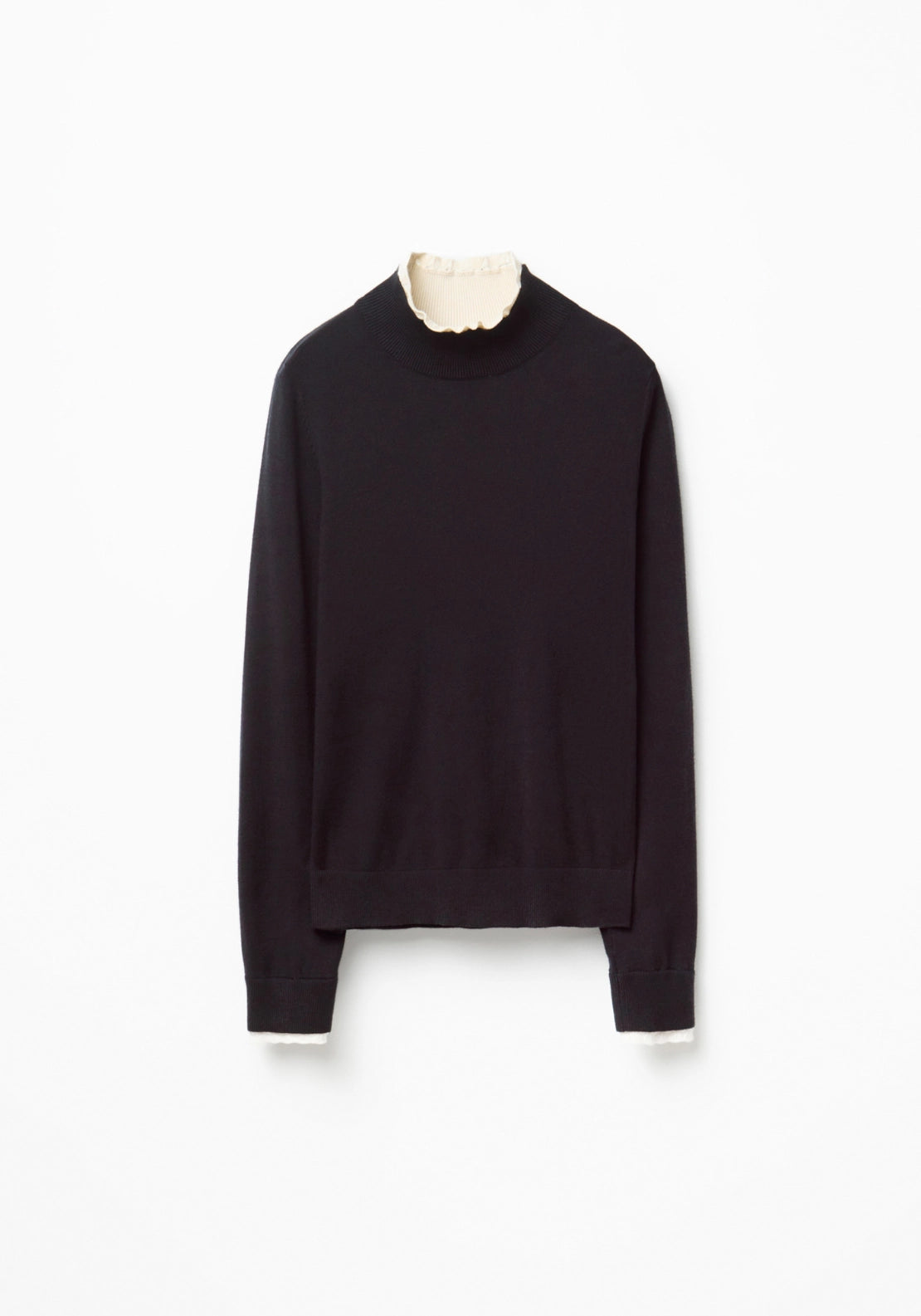 Pointelle Detail Sweater - Black