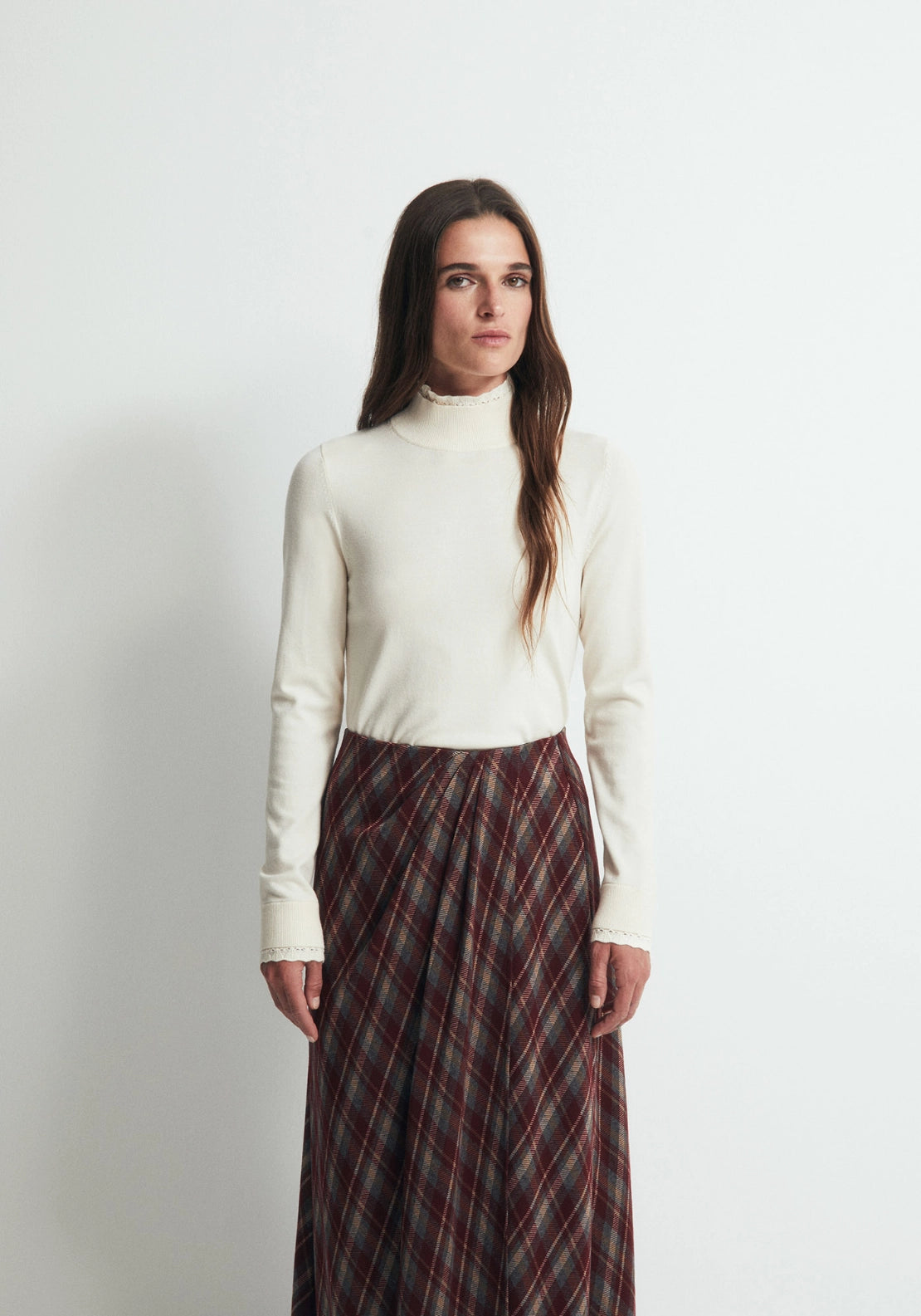 Pointelle Detail Sweater - Cream
