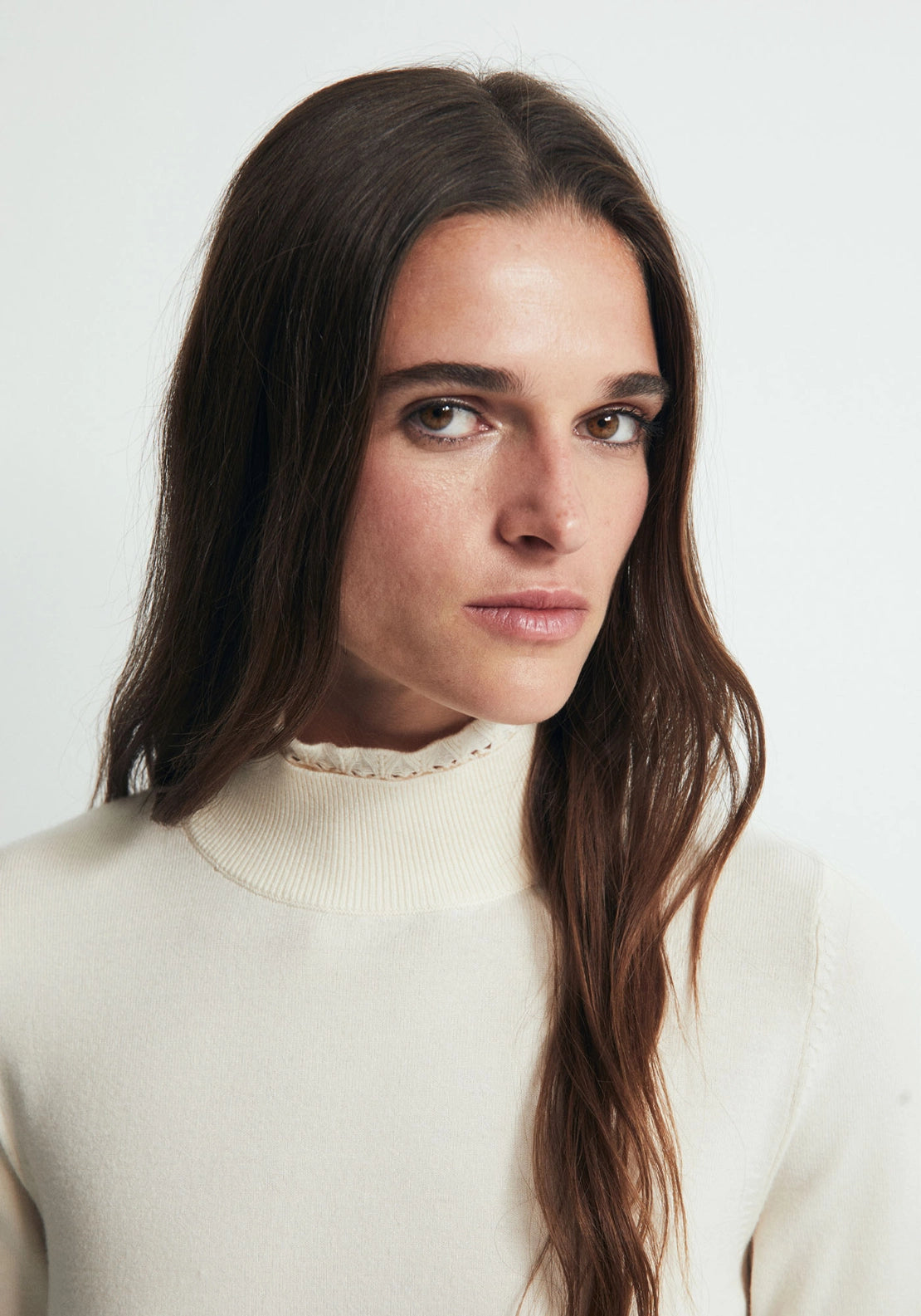 Pointelle Detail Sweater - Cream