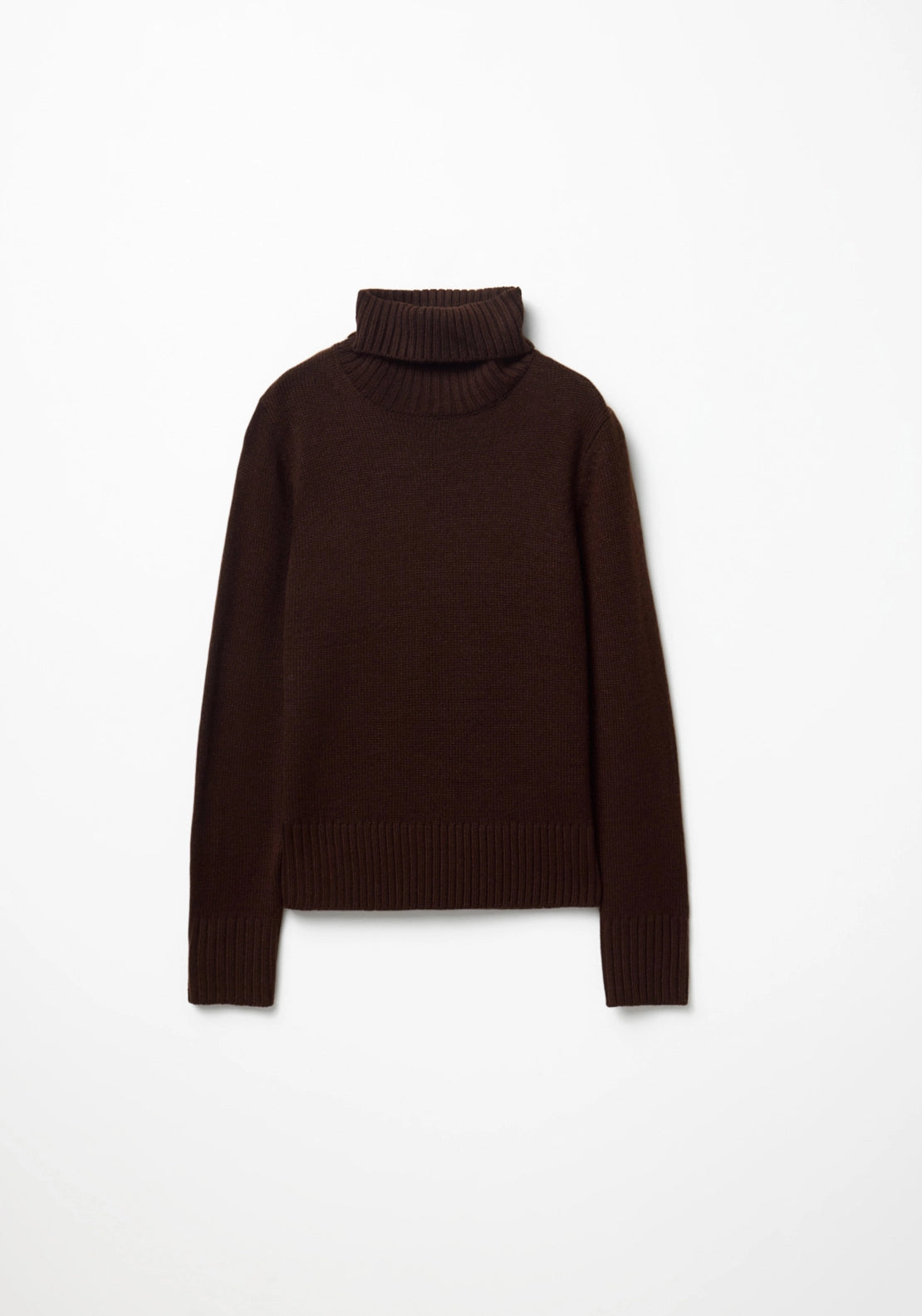 Roll Neck Sweater - Dark Brown