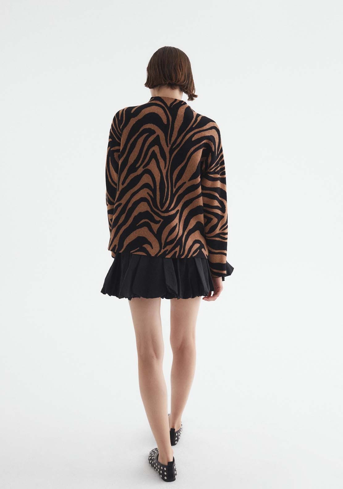 Sfera Animal Print Jumper - Hazelnut 3 Shaws Department Stores