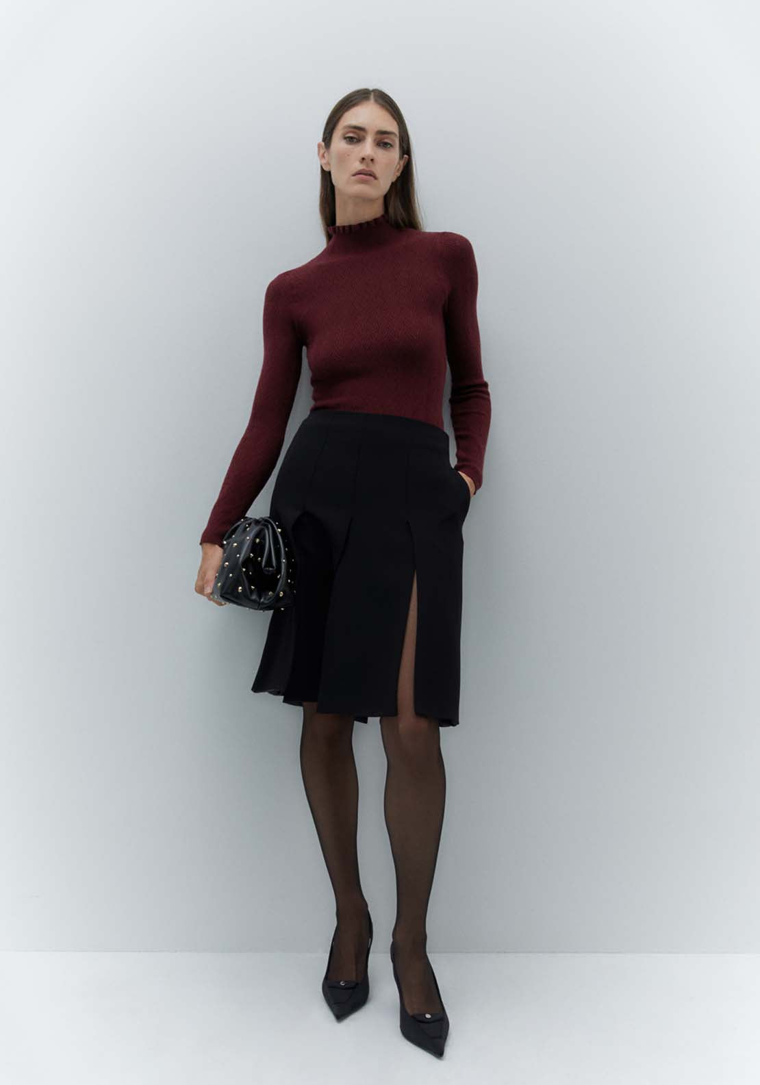 Sfera Structured Sweater - Burgund 4 Shaws Department Stores