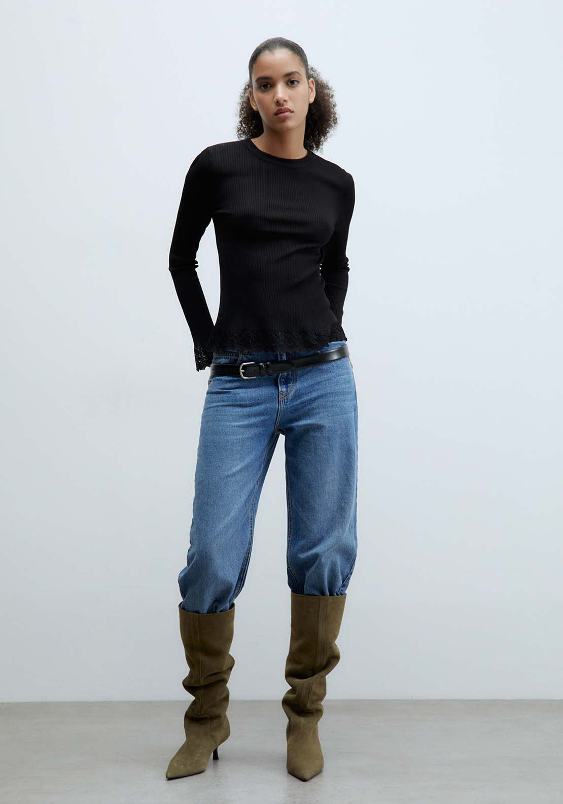Sfera Round-Neck Sweater - Black 4 Shaws Department Stores