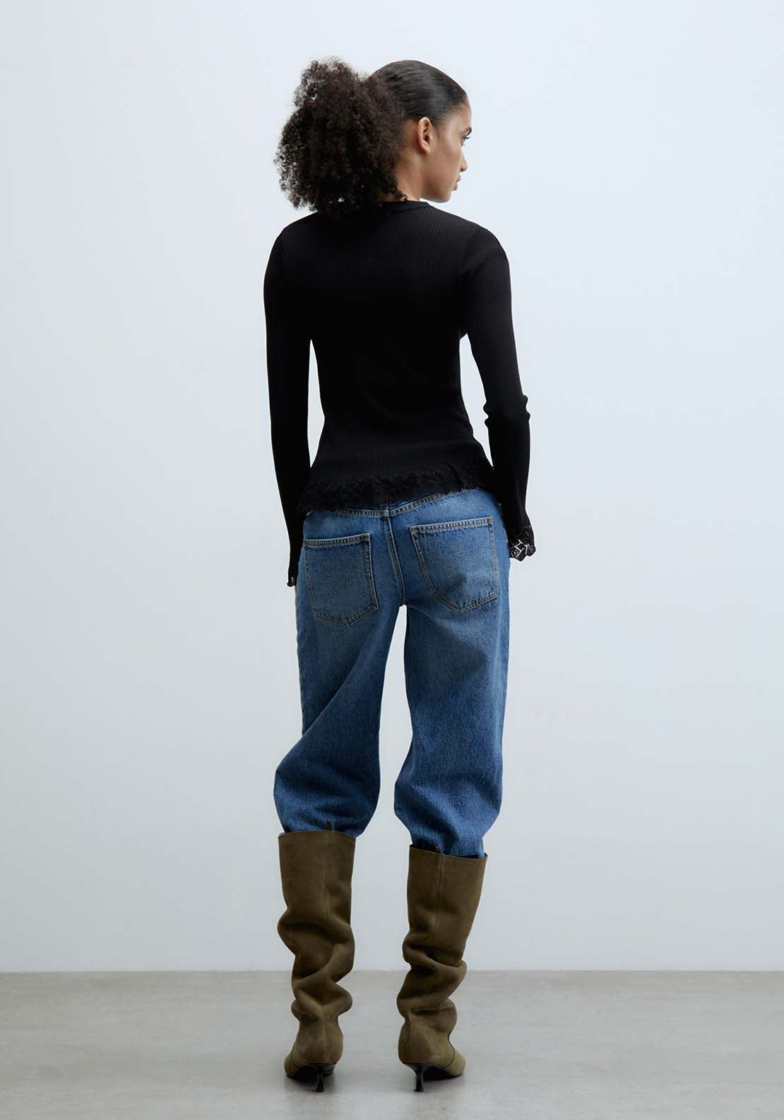 Sfera Round-Neck Sweater - Black 5 Shaws Department Stores
