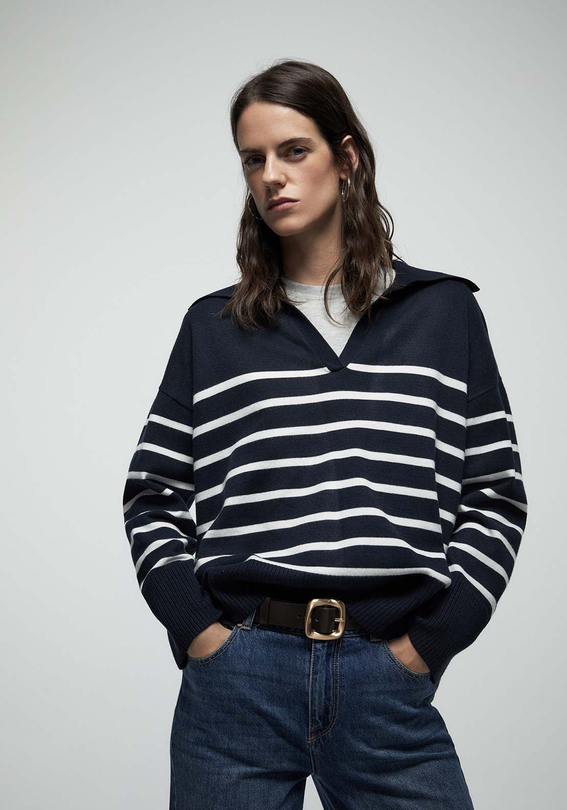 Striped Polo Shirt - Blue