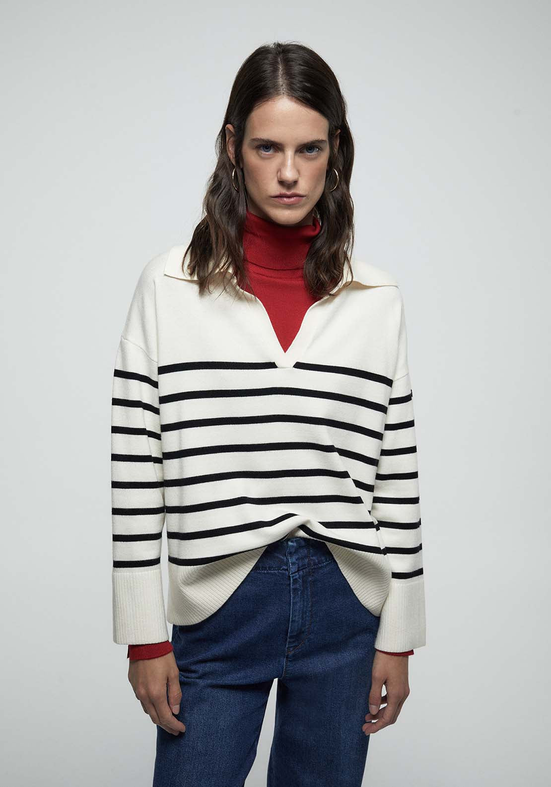 Striped Polo Shirt - Cream