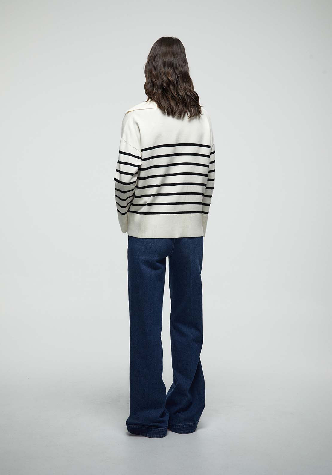Striped Polo Shirt - Cream