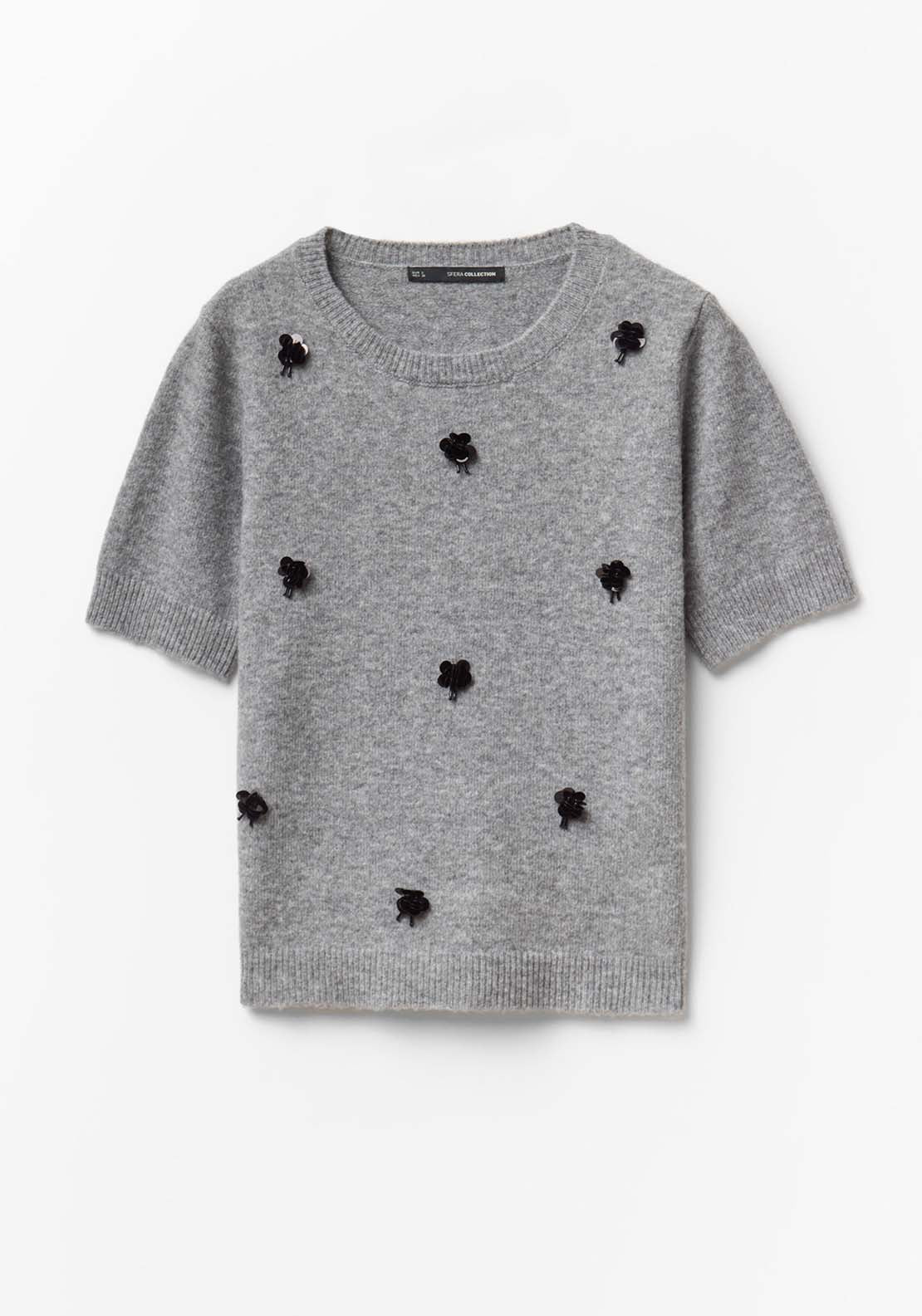Flowers Sweater - Grey