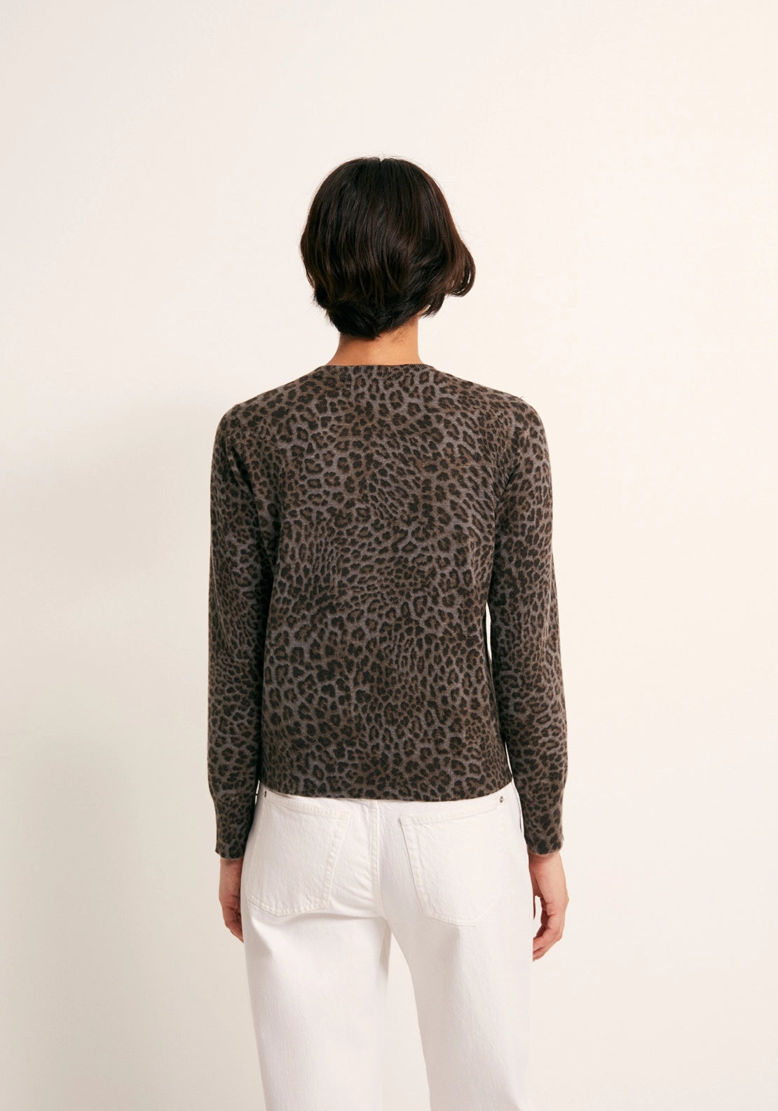 Animal Print Sweater - Grey