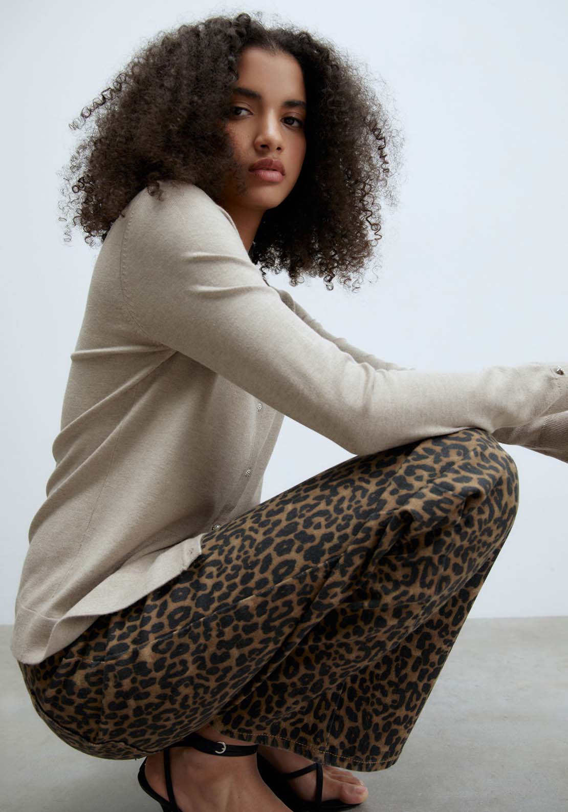 Sfera Jewel buttons cardigan - Beige Acid 3 Shaws Department Stores