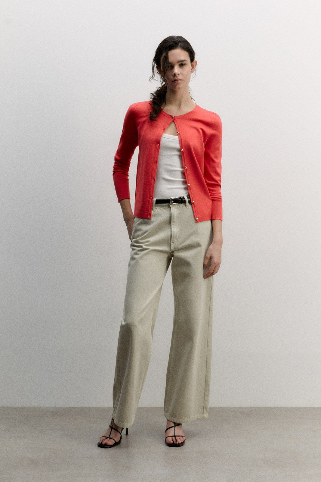 Sfera Plain cardigan - Carmin 1 Shaws Department Stores