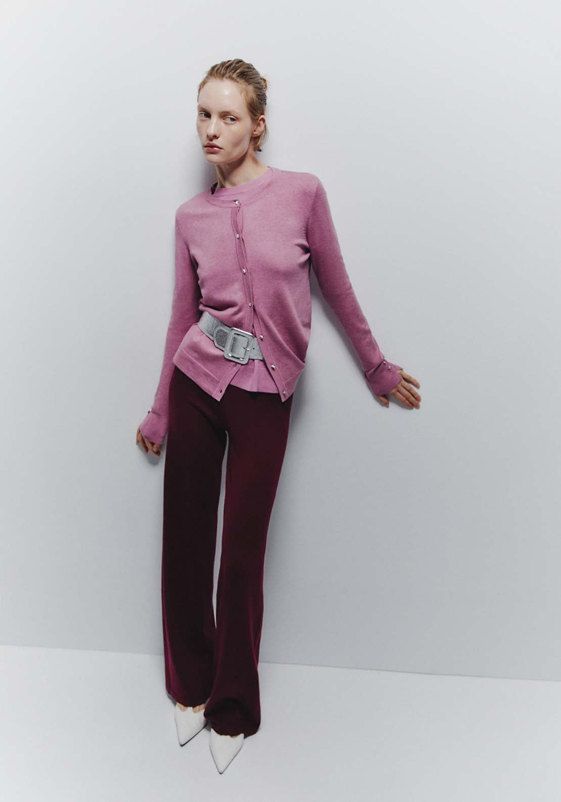 Jewel Button Cardigan - Pink