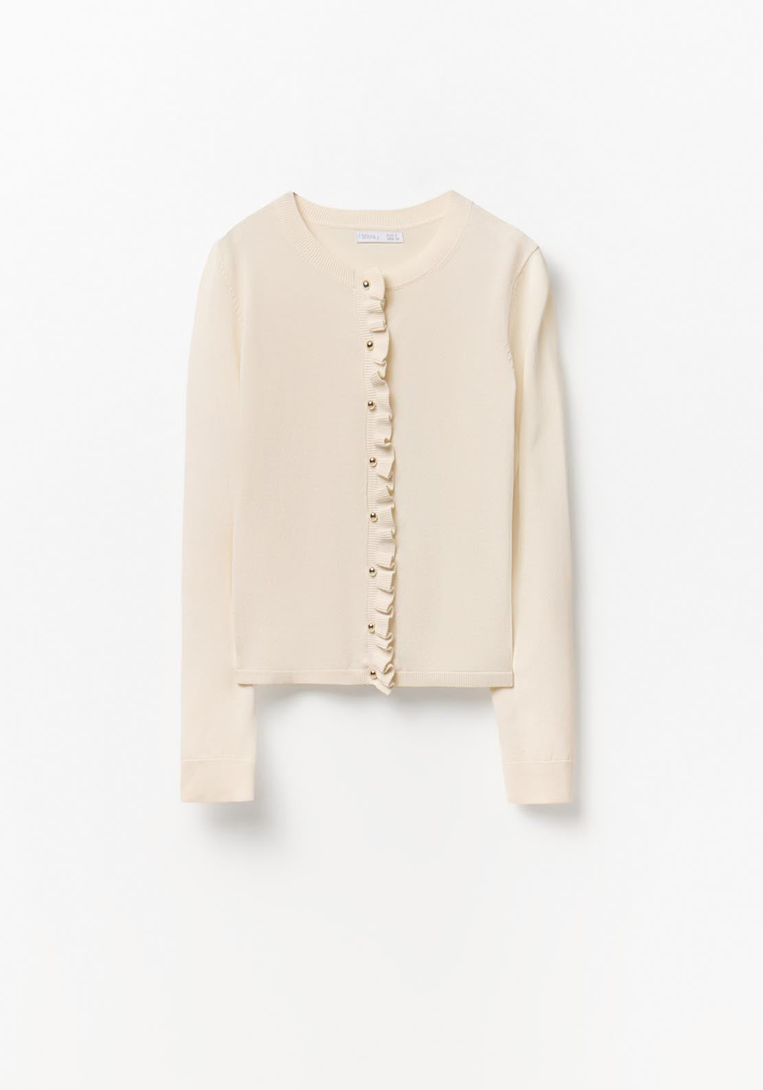 Ruffles Knit Cardigan - White