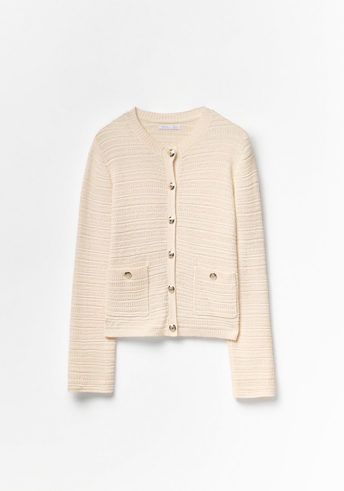 Structured Knit Cardigan - Cream