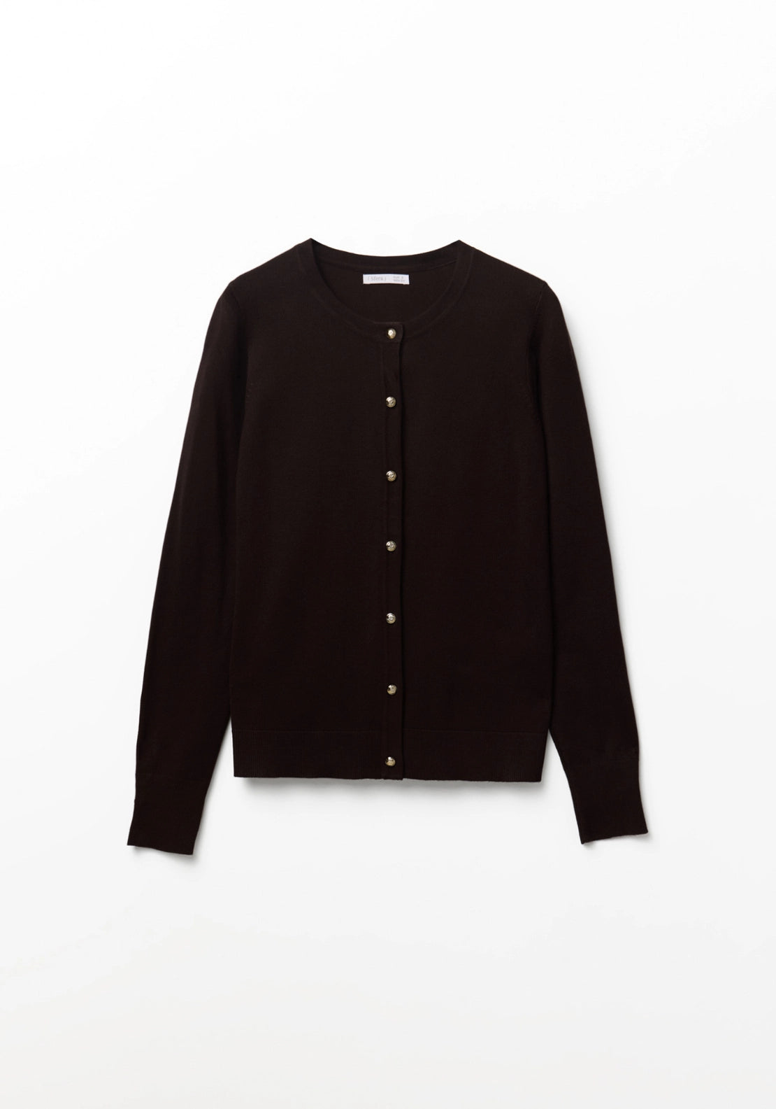 Gold Tone Button Cardigan - Black