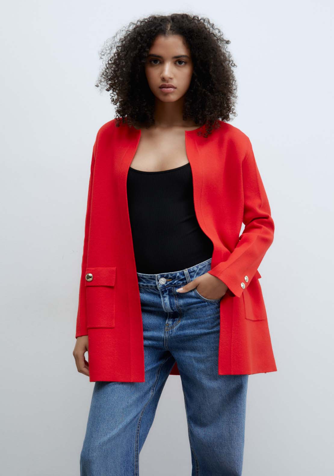 Sfera Patch pockets jacket - Red 1 Shaws Department Stores