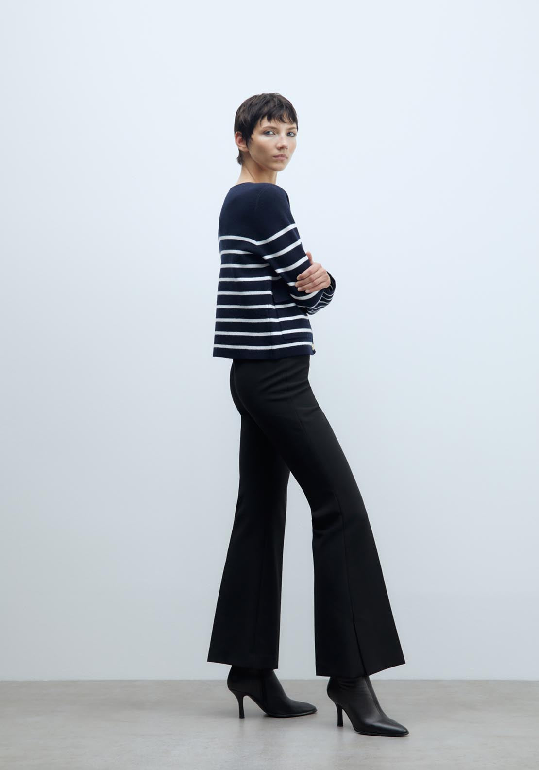 Sfera Pockets striped cardigan - Navy 2 Shaws Department Stores