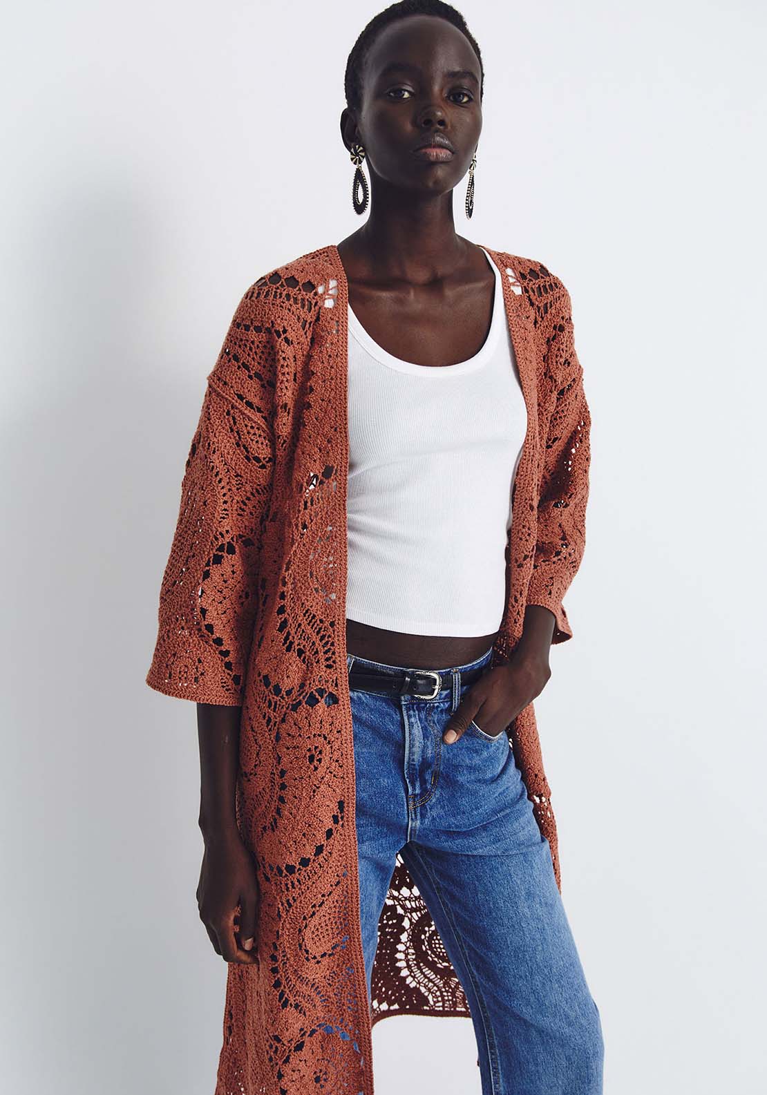 Sfera Premium Embroidered Kimono - Pale Pink 2 Shaws Department Stores