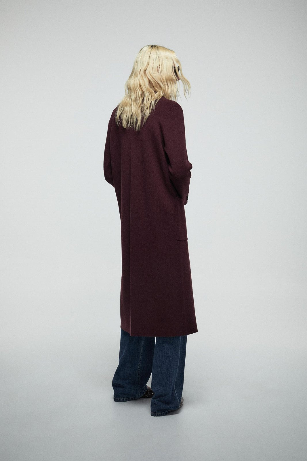 Pockets Lapel Collar Coat - Red