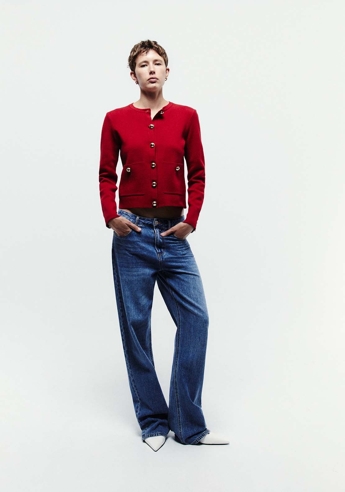 Short Cardigan - Red
