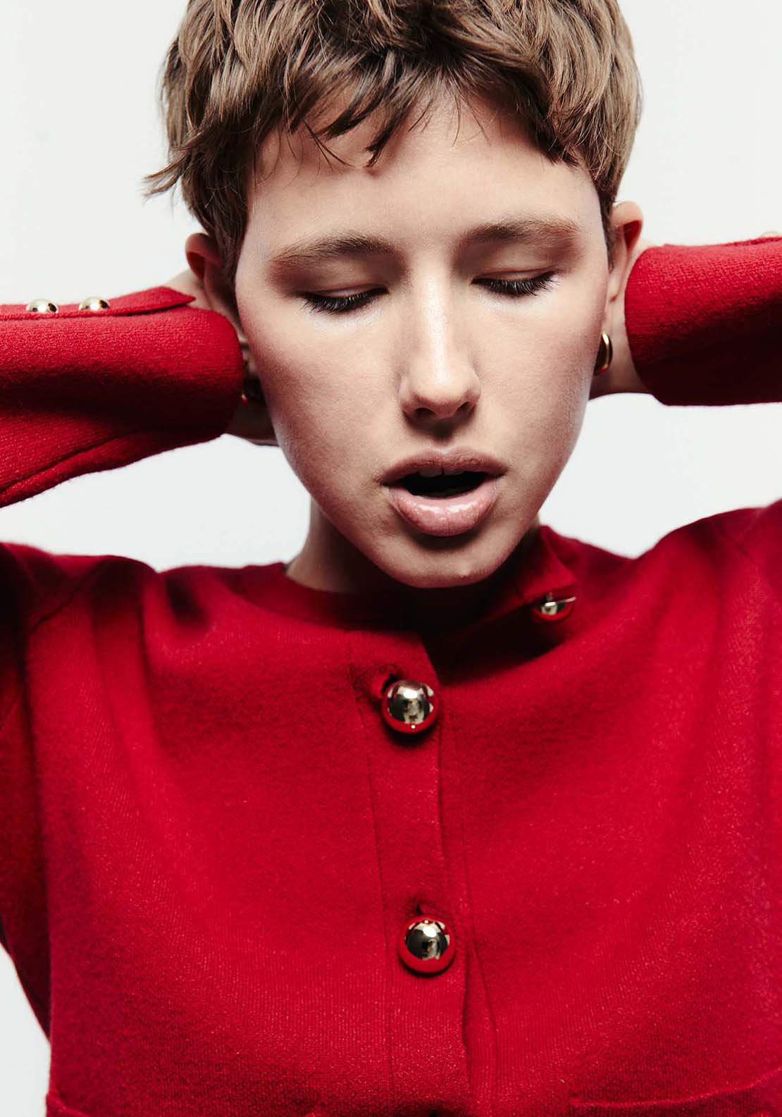 Short Cardigan - Red