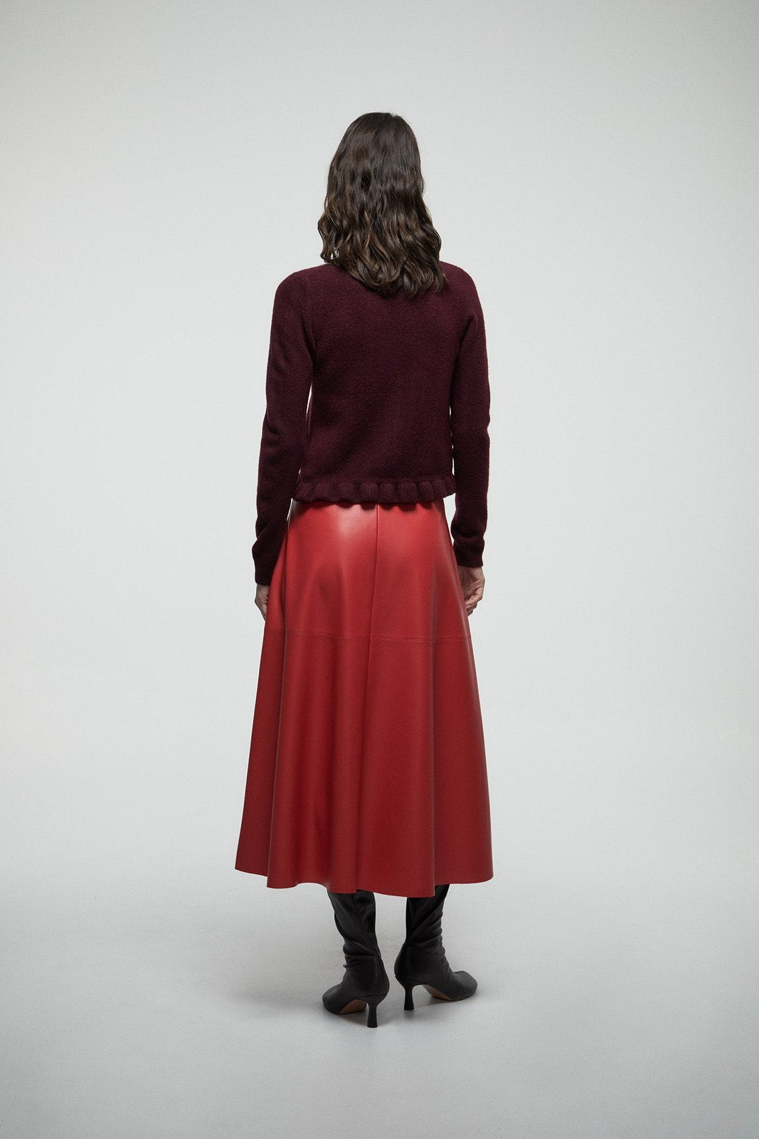 Mini Ruffles Cardigan - Red