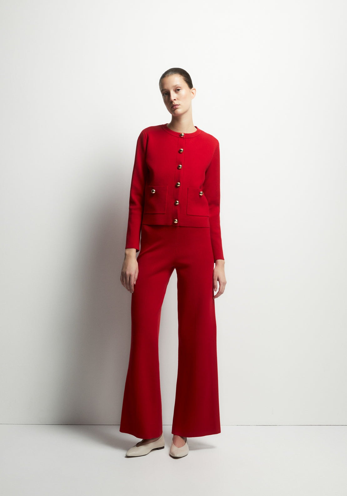 Plain Cardigan - Red