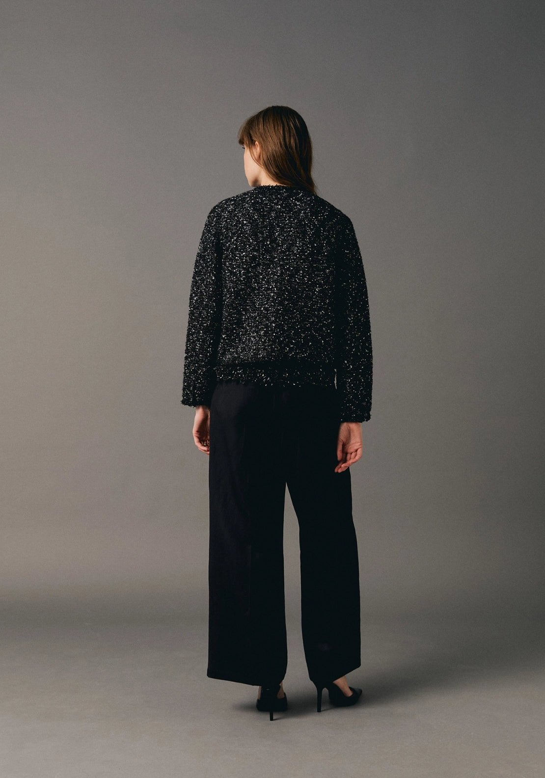 Sparkly Tweed Jacket - Black